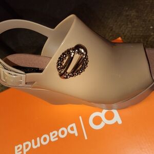 Womens high heel wedges, Beige size 7M never Worn